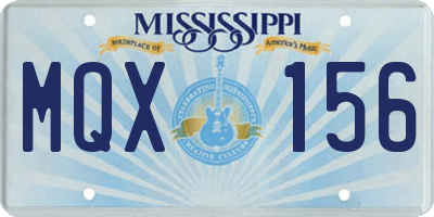 MS license plate MQX156