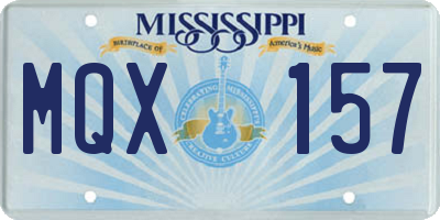 MS license plate MQX157
