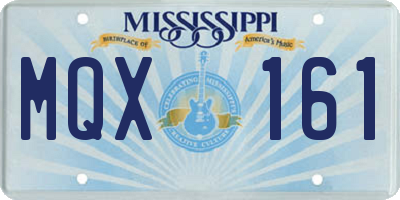 MS license plate MQX161