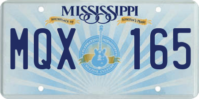MS license plate MQX165