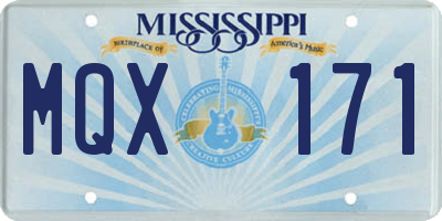 MS license plate MQX171