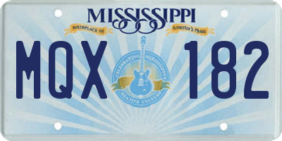 MS license plate MQX182