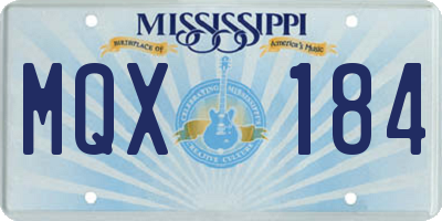 MS license plate MQX184