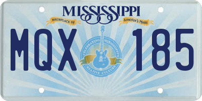 MS license plate MQX185