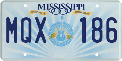 MS license plate MQX186