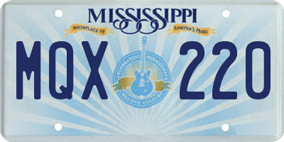 MS license plate MQX220