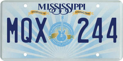 MS license plate MQX244