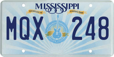 MS license plate MQX248