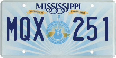 MS license plate MQX251
