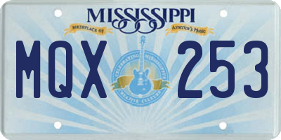 MS license plate MQX253