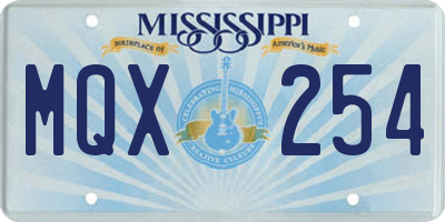 MS license plate MQX254