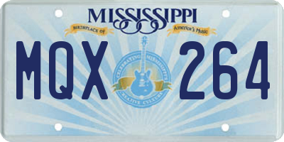 MS license plate MQX264