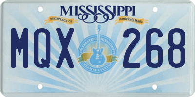 MS license plate MQX268