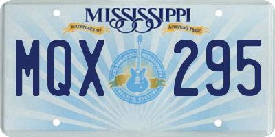 MS license plate MQX295