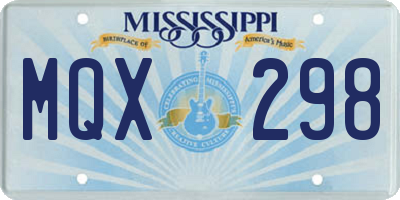 MS license plate MQX298