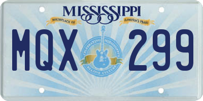 MS license plate MQX299