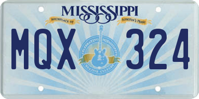 MS license plate MQX324