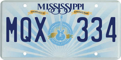 MS license plate MQX334