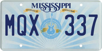 MS license plate MQX337