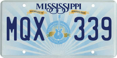 MS license plate MQX339