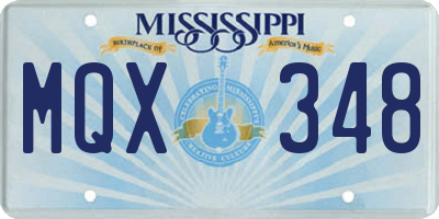 MS license plate MQX348