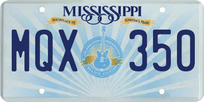 MS license plate MQX350