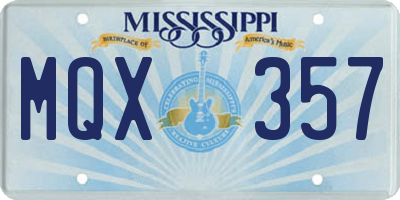 MS license plate MQX357