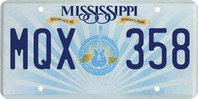MS license plate MQX358