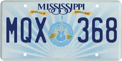 MS license plate MQX368