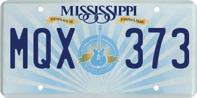 MS license plate MQX373