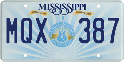 MS license plate MQX387