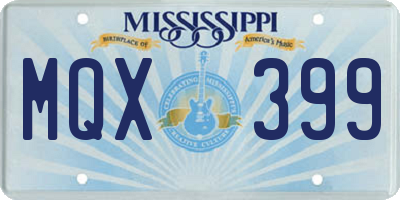 MS license plate MQX399