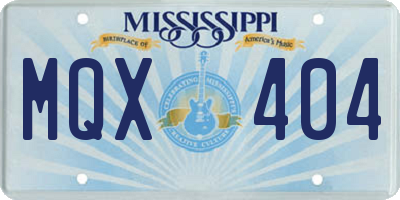 MS license plate MQX404