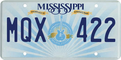 MS license plate MQX422