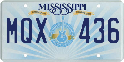 MS license plate MQX436