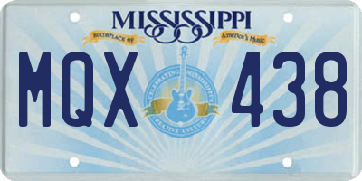 MS license plate MQX438