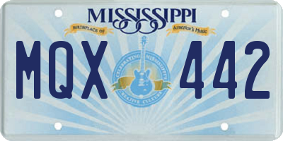 MS license plate MQX442