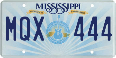 MS license plate MQX444