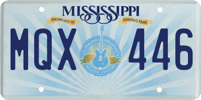 MS license plate MQX446