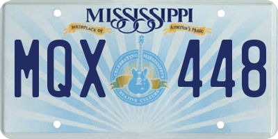 MS license plate MQX448