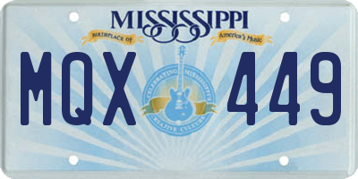 MS license plate MQX449