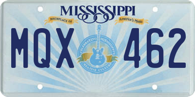 MS license plate MQX462