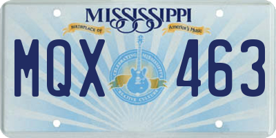 MS license plate MQX463