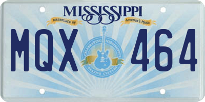 MS license plate MQX464