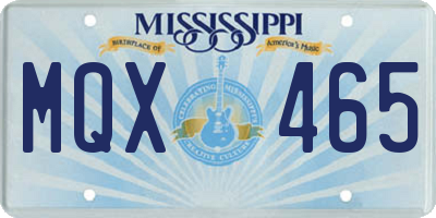 MS license plate MQX465