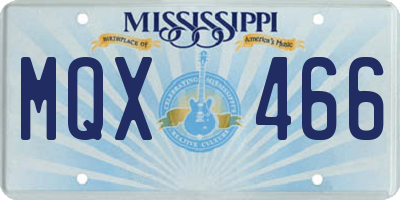 MS license plate MQX466
