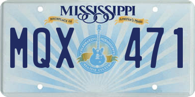 MS license plate MQX471