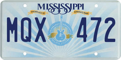 MS license plate MQX472