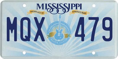 MS license plate MQX479
