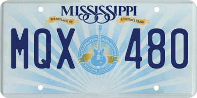 MS license plate MQX480